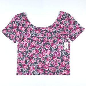 Aeropostale Map to Mars Floral Crop Top